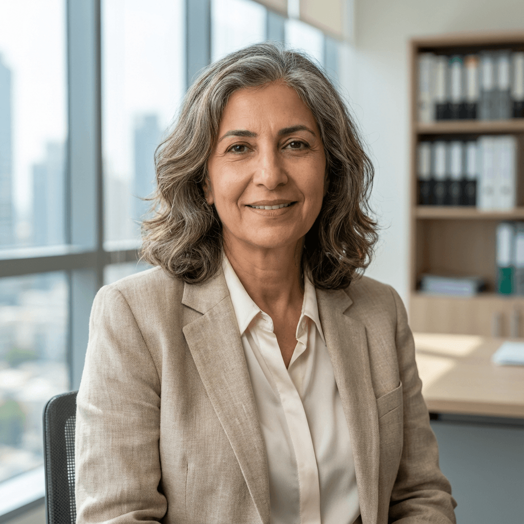 Giulia R. reviewing frozen trading account on phone