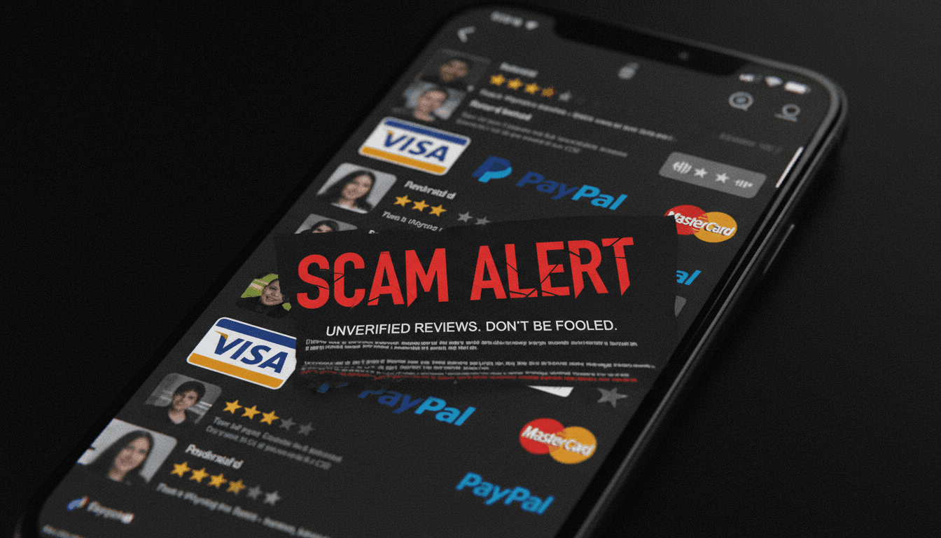 Fake testimonials and fabricated reviews on mobile devices